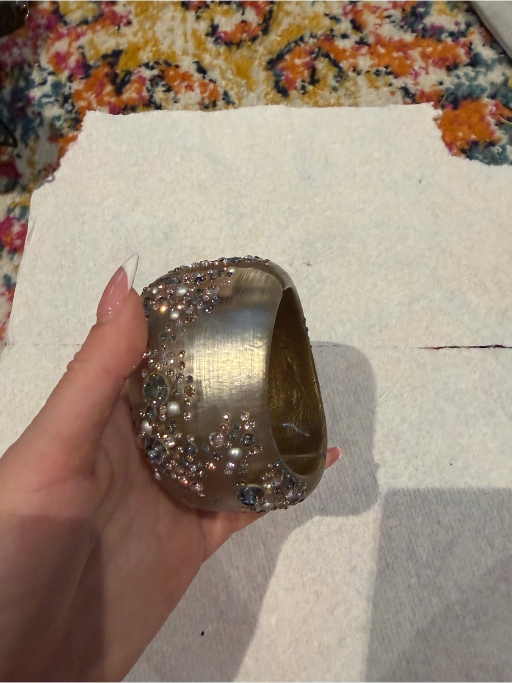 Alexis Bittar Gold-Tone Crystal Embellished Cuff Bracelet
